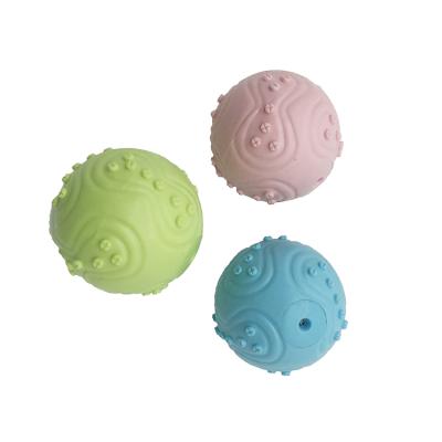 China Eco-Friendly Rubber Dog Viable Toy Interactive Dog Bite Squeaky Toy Dog Chew Toy Ball From Tpr for sale