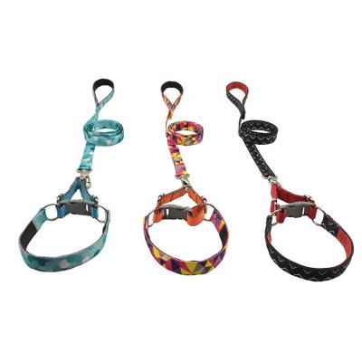 China Multi-Color Adjustable Soft Grip Dog Collar And Leash Safety Viable for sale