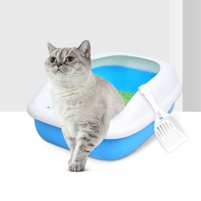 China Wholesale Viable Cat Litter Box Pan Tray Cat Litter Toilet Box with Cleaning Scoop for sale