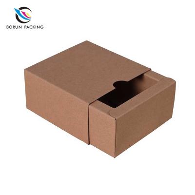 Cina Handmade Borun custom design craft Ivory cardboard paper folding square drawer type container packaging paper box in vendita