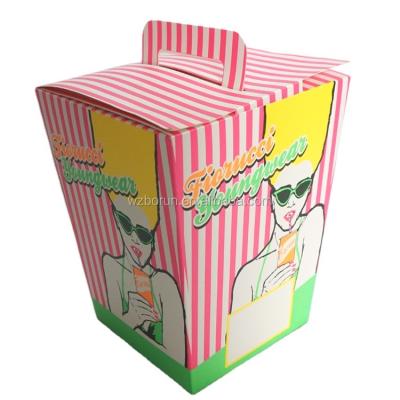 China Handmade Custom Kraft Packaging Carton Paper Cardboard Multifunctional Folding Gift Paper Box With Flat Handle for sale