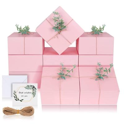 China Recycled Materials Low Price Cosmetic Clothing Shoes Packagingshipping Folding Cardboard Pink Flat Paper Gift Box For Small Business en venta