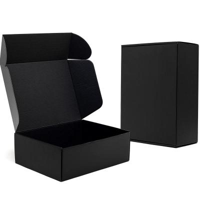 China Recycled Materials Heavy Duty Thick Kraft Construction Recycled Cardboard Paper Black Shipping Boxes For Packaging Shoes Books Jewelry for sale