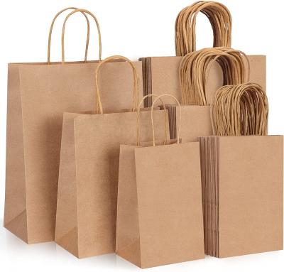 Китай Recycled Materials Cheap Logo Print Retail Bulk Paper Bags Eco-friendly Fashion Kraft Brown Craft Disposable Paper Shopping Bags With Handles продается