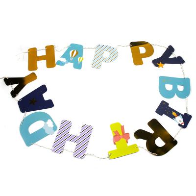 Κίνα Europe Party Decorations Supplies Customizable Letter Pattern Style Banner Kids Woodland Happy Birthday Party Banner προς πώληση