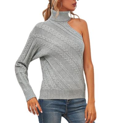 China Three-Dimensional Anti-Wrinkle Neck Single Sleeve Sweater Thin Tortoise Twist Sweater for sale