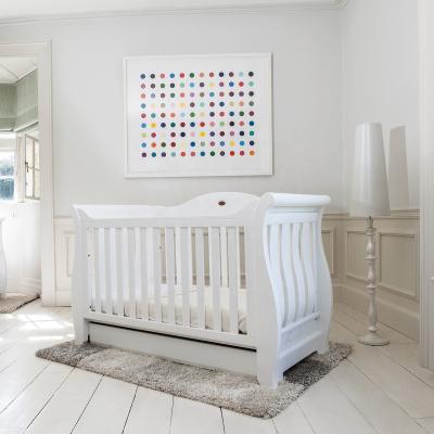 China Modern Custom Made White Boori Baby Crib Furniture Multi Function Solid Wood Hutch for sale