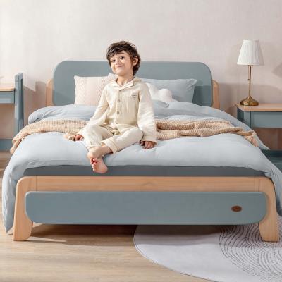 China Contemporary Blue Brown Adult Pine Wood Children Beds Kids Beds OEM ODM Double Bed Sleep Adult Teen Furniture for sale