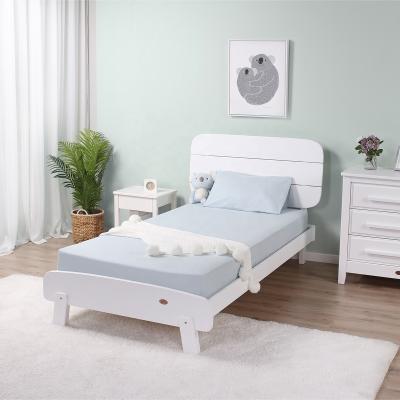 China B2B Boori Modern Furniture King Size Big Kid's Furniture White Simple Simple Pure Wood Children Bed For Bedroom for sale