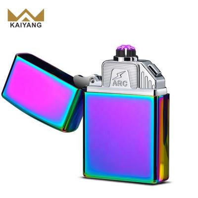 China Dual Arc Lighter 2019 Design Display Design Logo Electronic USB Rechargeable Custom Charger for sale