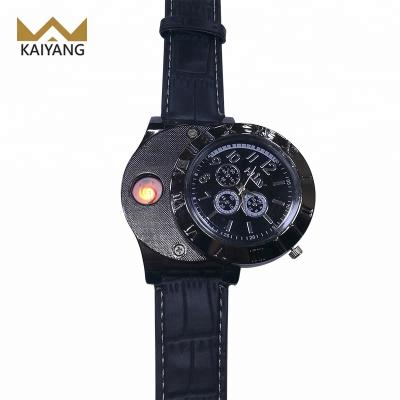 China Custom Logo Windproof Battery USB Rechargeable Watch Lighter USB Rechargeable Watch Lighter for sale