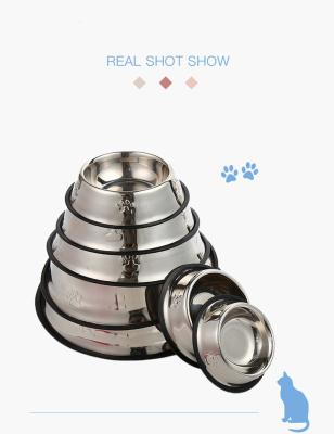 China Stocked Cheap Price Stainless Steel Pet Food Bowls Dog Bowl Cat Basin Round Bowl for sale