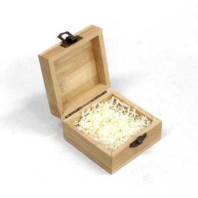 China Handmade Natural Color Solid Bamboo Flip Lid Engraved Logo Custom Gift Storage Packaging Box With Lock for sale