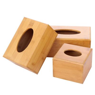 China Factory handmade wholesale storage box bamboo wooden box tissue box for home for sale