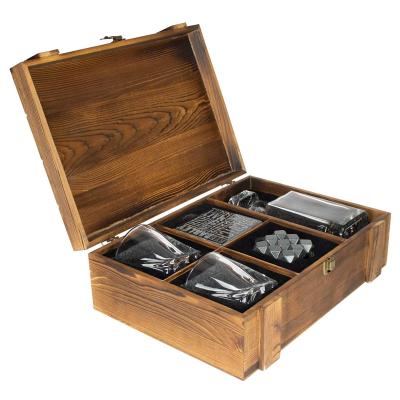 China Special Offer Whiskey Wine Box Wooden Gift Box Wooden Pine Tube Christmas Gift Box Package Wooden Wine Box for sale