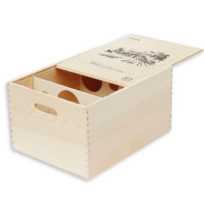 China China Good Quality Cheap Handmade Wine Packing Boxes Wholesale Wooden Wine Boxes With Sliding Lid for sale