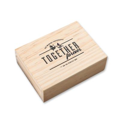 China Chinese factory custom made elegant wooden usb drive instant packaging box small for sale