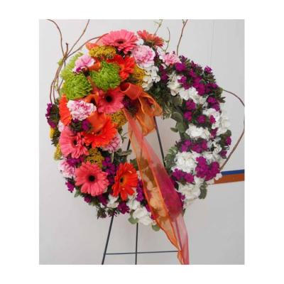 China Factory Sale Heavy Duty Various Steel Wire Cemetery Accessories Iron Wire Metal Wire Flower Garland Stand for sale