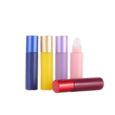 China Cosmetic Screen Printing Logo 5ML 8ML 10ML Glass Roll On Ball Bottles For Essential Oils for sale