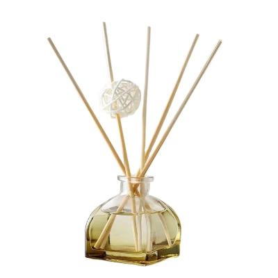 China Factory Supply Cosmetic Perfume 50ml Rattan Stick Glass Bottle French Reed Diffuser With Aroma Essential Oil for sale