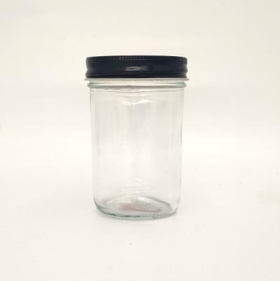 China Wholesale Clear Wide Mouth Glass Food Jar Empty Round Glass Food Jar Ketchup Storage With Wide Open Lid for sale