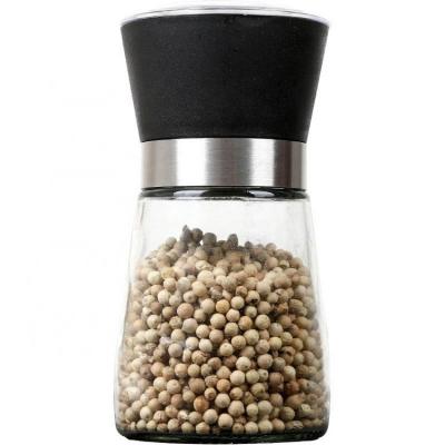 China Household Products Hot Selling Round Spice Bottles Premium Spice Grinder With Adjustable Grinder Set Of 2 Coarseness Salt And Pepper Wholesa for sale