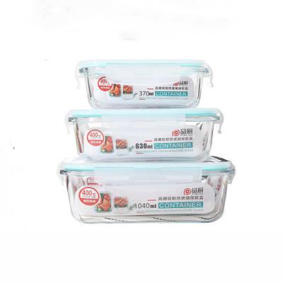 China High Quality Food Bento Box Factory Japanese Style Freshness Preservation 1450ml 2 Compartment Glass Lunch Box for sale