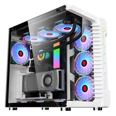 China With Fan New Design ATX Tempered Glass ARGB Custom Gaming Computer PC Case ATX Computer Case for sale