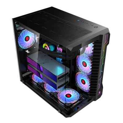 China With fan newcomer ATX high-class custom computer caseTempered glass ARGB gaming computer PC case ATX CPU case for sale