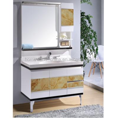 China Modern Hot Sale Wash Basin PVC Ceramic Bathroom Cabinet for sale