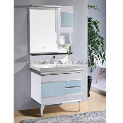 China Modern hot sale living room PVC bathroom vanity with mioor cabinet for sale