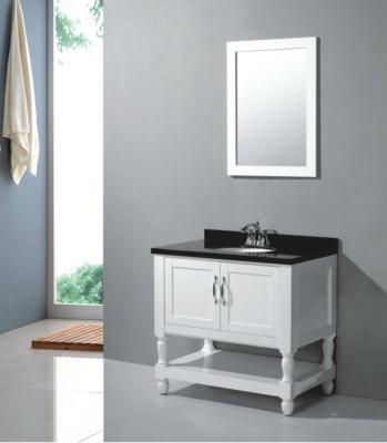 China Modern soild bathroom cabinet marble wood countertops with ceramic basin for North America market for sale