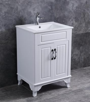 China Contemporary Flip Up Bathroom Vanity Cabinet With Ceramic Countertop Basin For North America Market for sale