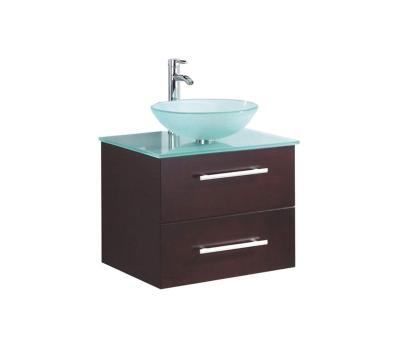 China Modern Bathroom Vanity Cabinet Popular USA Manufacturer With Glass Countertop for sale