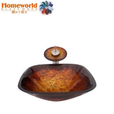 China Contemporary glass sink for bathroom with good price for sale