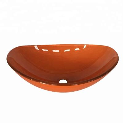 China Boat Shape Contemporary Glass Sink Tempered Glass for sale