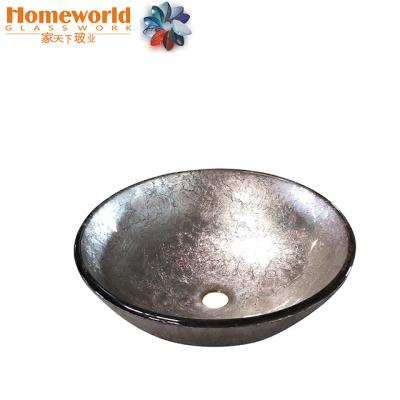 China Hand Craft Color Art Modern Basin Wash Basin Glass Basin for sale