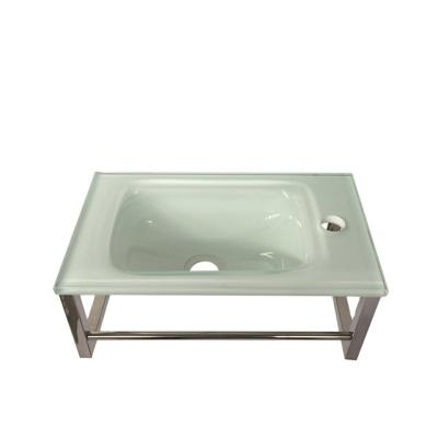 China Combined Modern Small Bathroom Basin Toilet Glass Sink for sale