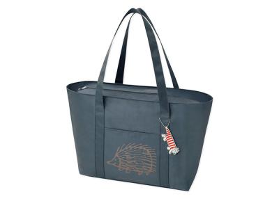 China Dark Grey Canvas Tote Bags 420D Polyester Fabri Convenient Single Shoulder Bag for sale