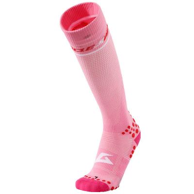 China OEM Amazon QUICK DRY custom hot sale 20-30mmHG gradient compression socks design unisex knee high sport thumps for marathon GYM stockings for sale