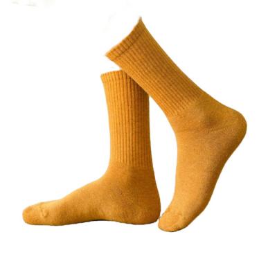 China New Fashion Breathable Monochrome Design Comfortable Dress Socks Thick Terry Keep Warm Solid Socks for sale