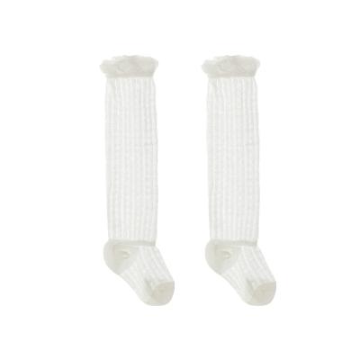 China Custom Cute QUICK DRY White Knee High Bubble Welt OEM Cotton Socks For Summer Anti Mosquito Stockings for sale