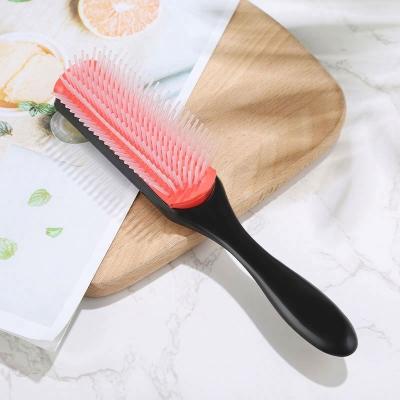 China Waterproof Detangling Brush With Handle Custom Color Hair Precision Plastic Beauty Detangler Final Detangle Rose Image Private Lable for sale