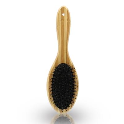 China Top Selling Waterproof Customized Natural Bamboo Hairbrush Boar Stiffen Paddle Eco-Friendly Oval Hair Brush for sale