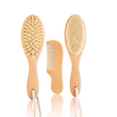 China Waterproof Professional Free Sample Approved Baby Hair Brush Baby Comb and Wooden Reading Brush for sale