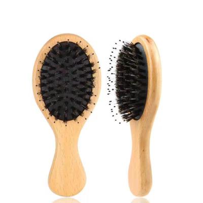 China Ningbo factory direct sale mini beech wood boar waterproof natural hair and baby wood nylon hair brush for sale