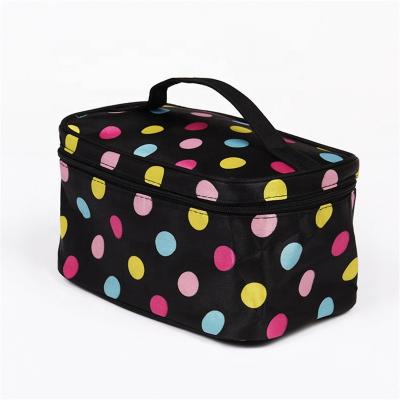 China New Design Fashion Cheap Private Label Dot And Alphabet Makeup Bags Cosmetic Bags for sale