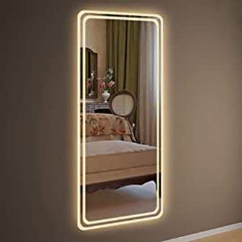 China Contemporary Led Full Mirror Free Standing Bedroom Mirror Smart Makeup Mirror With Led Lights for sale