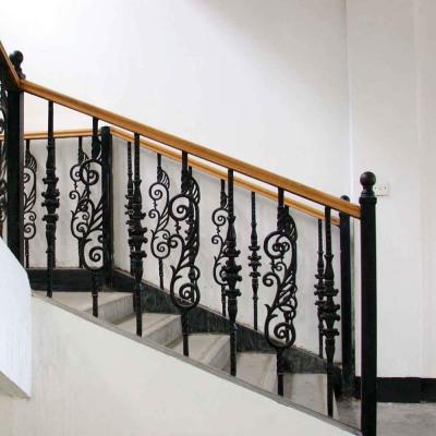 China Retro Best Price Glass Balustrade Staircase Design / Wrought Iron Main Balcony Stairs Fencing Steel Designs for sale