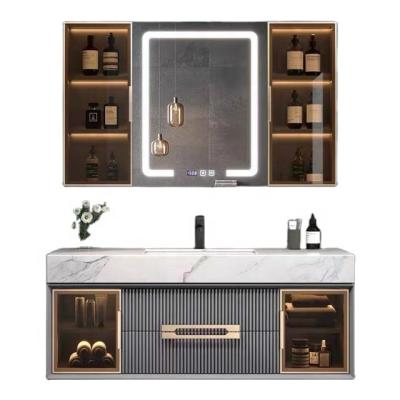 China High Quality Modern Bathroom Vanity Wall Mount Bathroom Vanity Cabinet With Led Mirror for sale